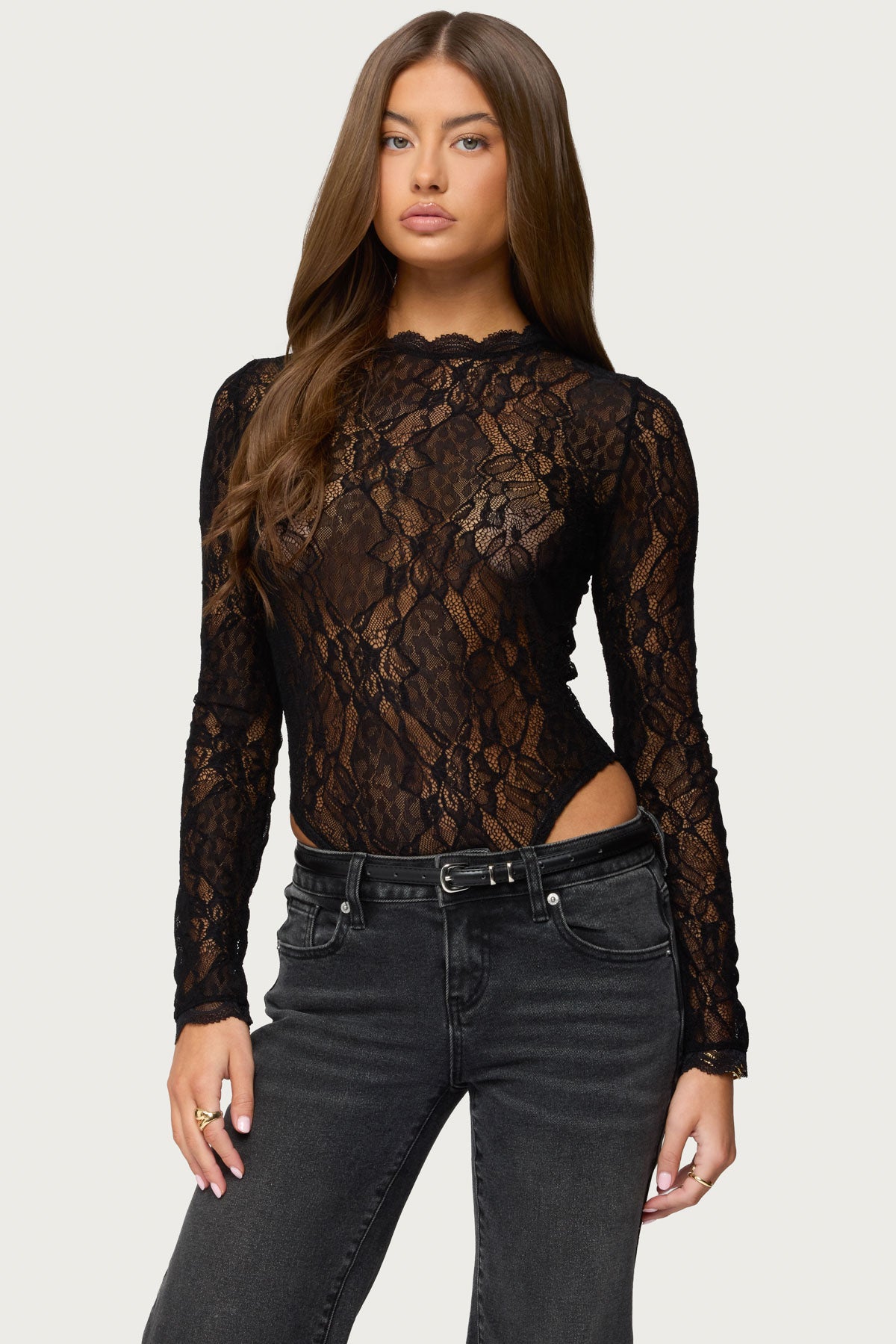 Rosalinda Sheer Lace Bodysuit – edikted