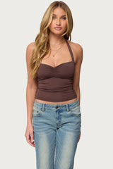 Anael Ruched Halter Top