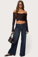 Paulina Off Shoulder Wrap Sweater