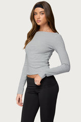 Loria Striped Boat Neck Top