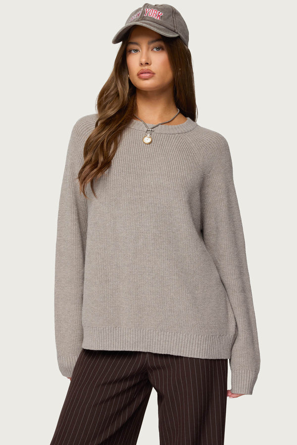 Lavonne Oversized Knit Raglan Sweater