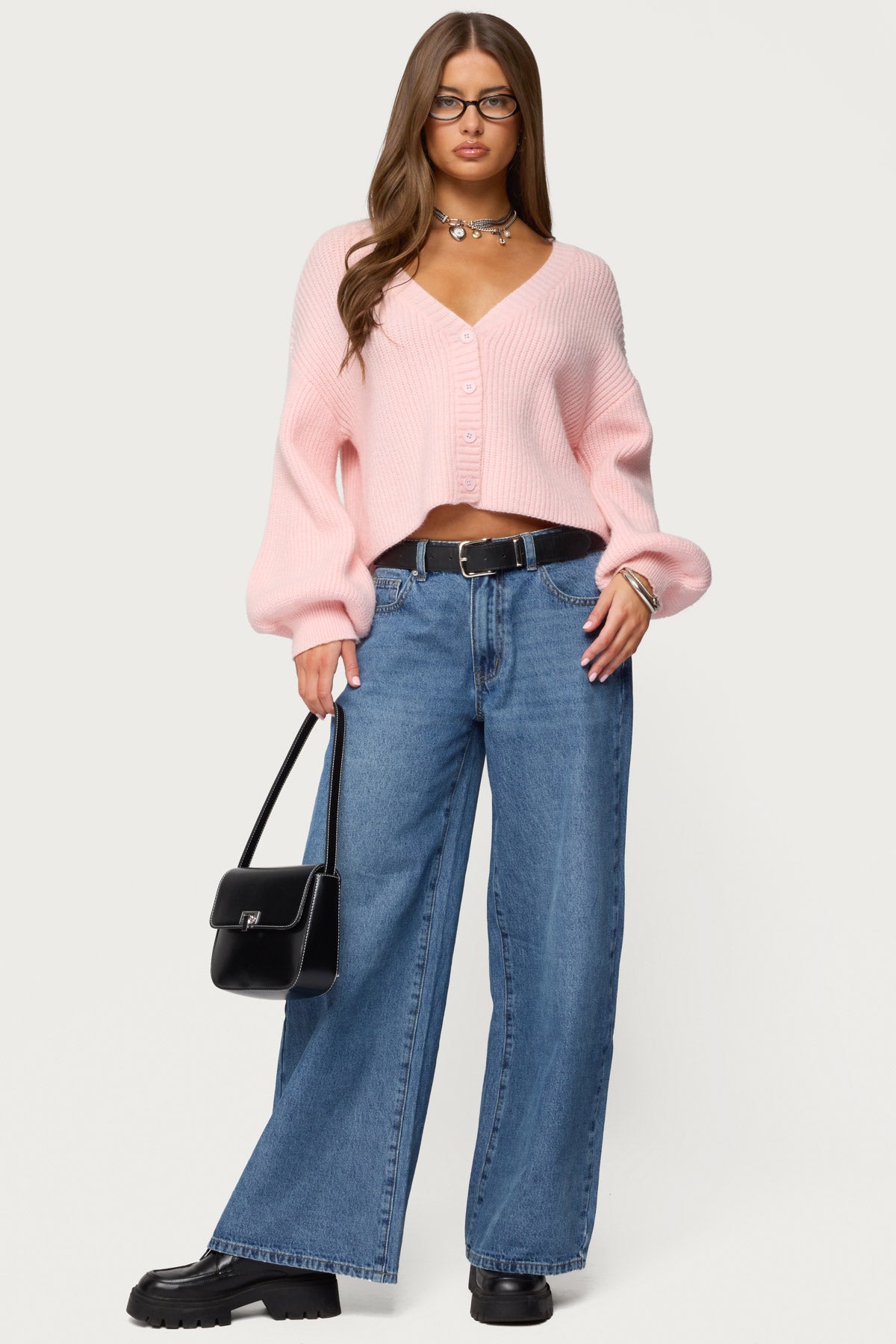 Sabrina Chunky Knit Cropped Cardigan – edikted