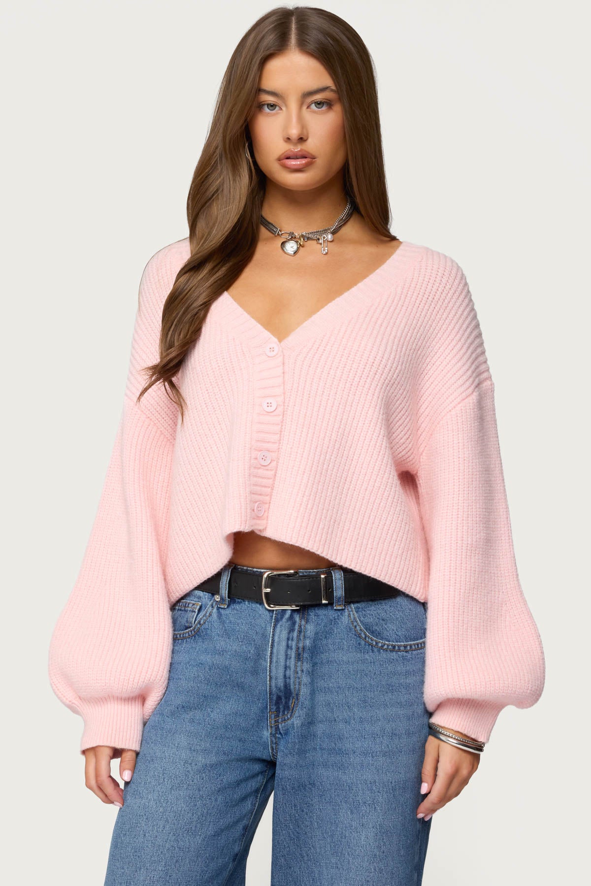 Sabrina Chunky Knit Cropped Cardigan – edikted