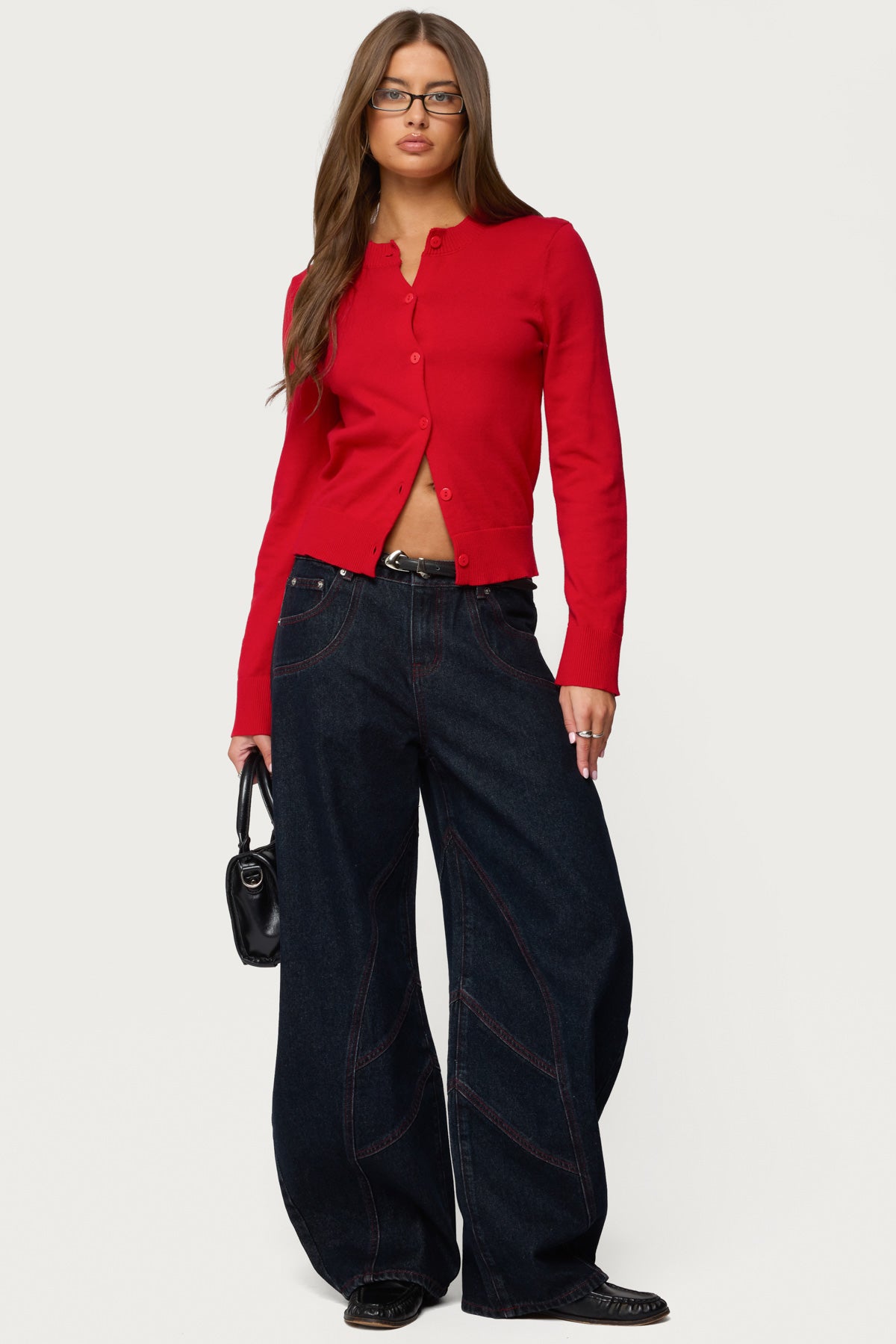 【OUAT】OFFICE CARDIGAN カーディガン 赤【SIZE:2】 OUAT RED OFFICE CARDIGAN