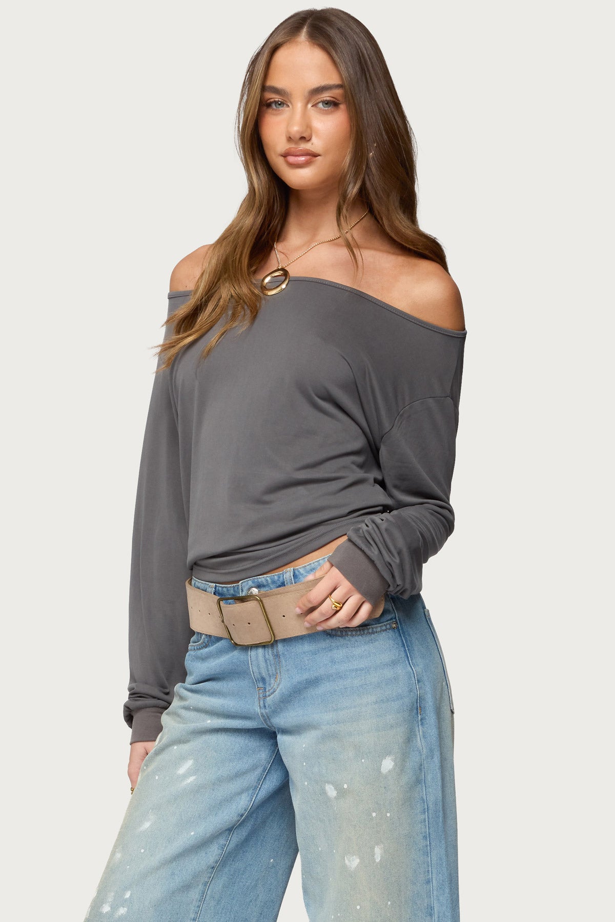 Nannie Off Shoulder Oversized Top