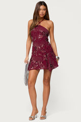 Adria Bead & Sequin Mini Dress