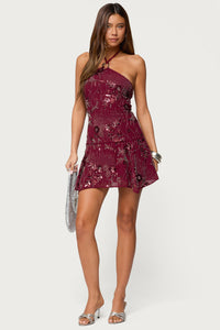 Adria Bead & Sequin Mini Dress