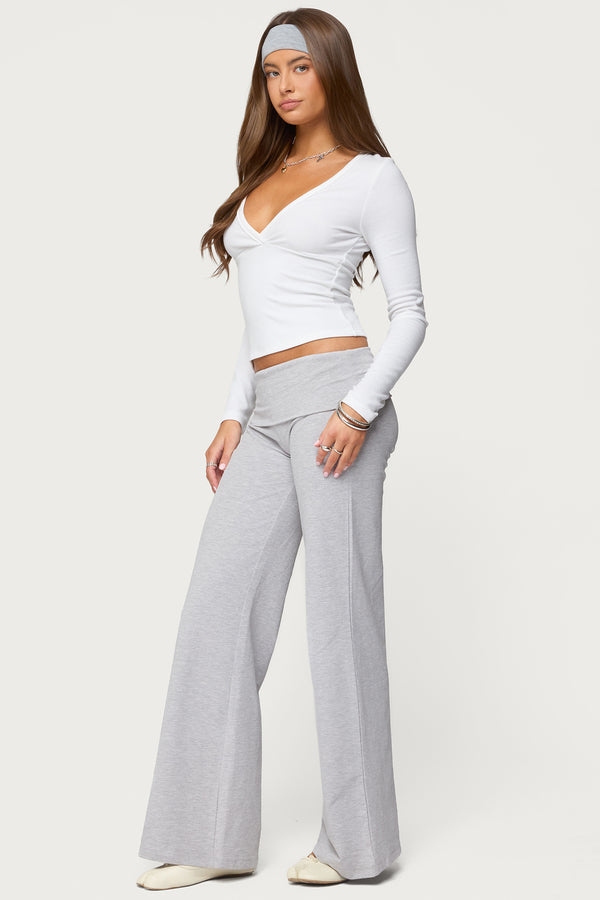 Wide Leg Foldover Pants