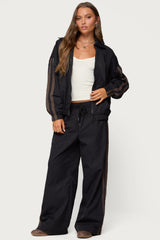 Kieran Stripey Nylon Track Jacket