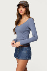Moreen Ribbed Long Sleeve T Shirt