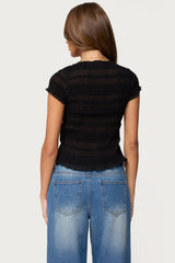 Filipa Sheer Chiffon Scrunch Top