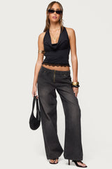 Aliyah Zip Low Rise Baggy Jeans