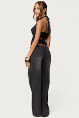 Aliyah Zip Low Rise Baggy Jeans