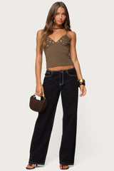 Nora Buttons V Neck Tank Top