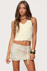 Kez Belted Knit Halter Top