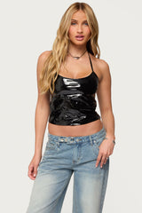 Vikki Vinyl Halter Top