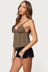 Raia Beaded Babydoll Top