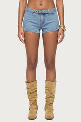 Ciel Low Rise Denim Micro Shorts