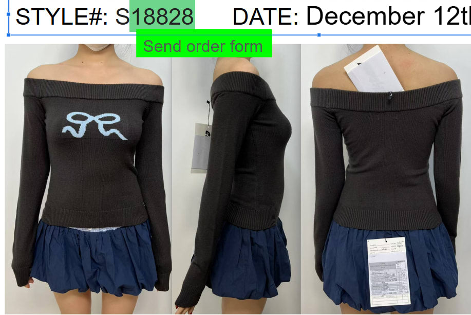 TJ Fold Over Bow Knit Top