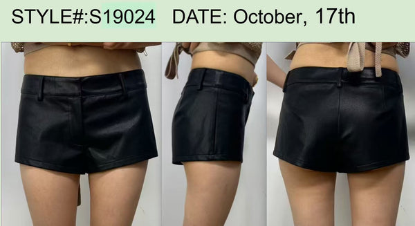 Melaney Faux Leather Micro Shorts
