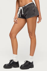 Olesia Tie Belt Denim Shorts