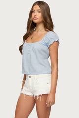 Rhory Pinstripe Babydoll Top
