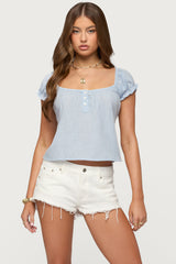 Rhory Pinstripe Babydoll Top