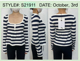 Lockie Striped Knit Babydoll Top