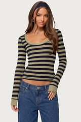 Rainey Striped Long Sleeve Top