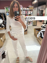 Lela Polka Dot Quarter Sleeve Top