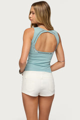 Annya Sequin Cutout Knit Top