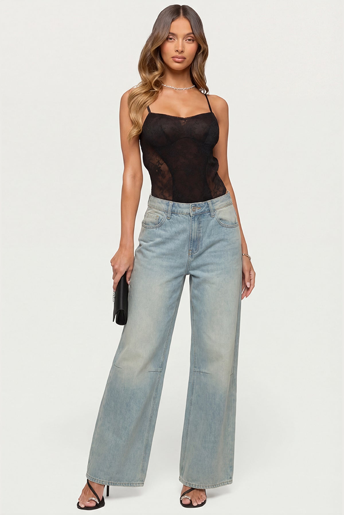 Carinna Sheer Lace Cutout Bodysuit – edikted