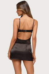 Carinna Sheer Lace Cutout Bodysuit