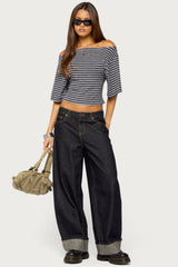 Jadan Striped Off Shoulder Top