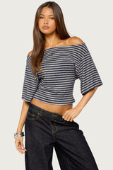 Jadan Striped Off Shoulder Top