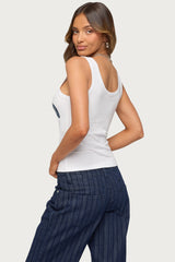Edikted Girly Ribbed Tank Top