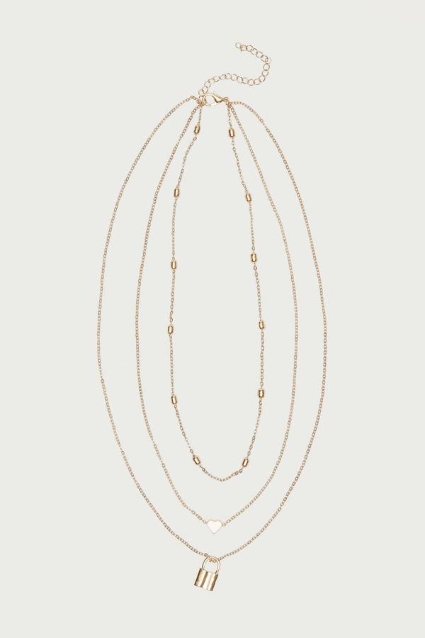 Secrets Layered Lock Necklace