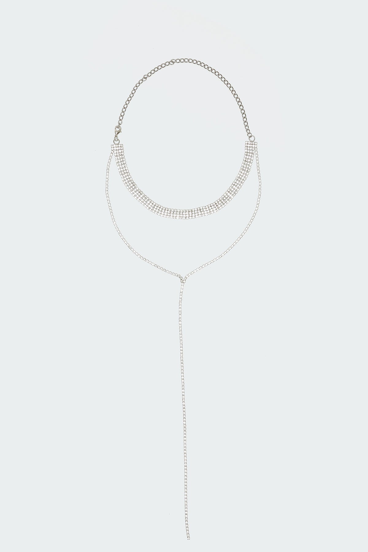 Layered Rhinestone Choker Necklace