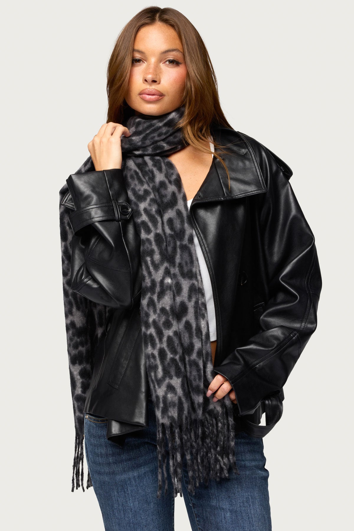 Chunky Leopard Scarf
