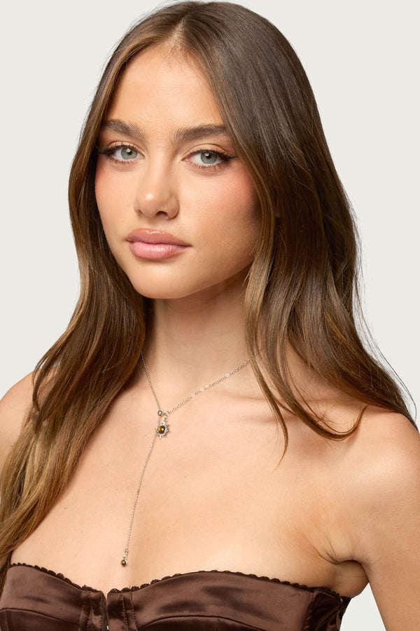 Sun Gemstone Cascading Chain Necklace