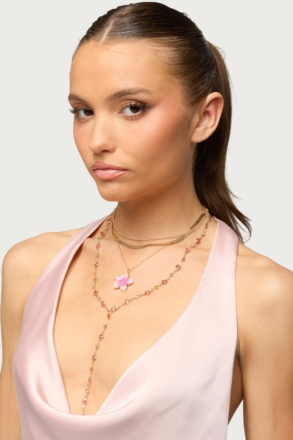 Tropical Flower Necklace Set