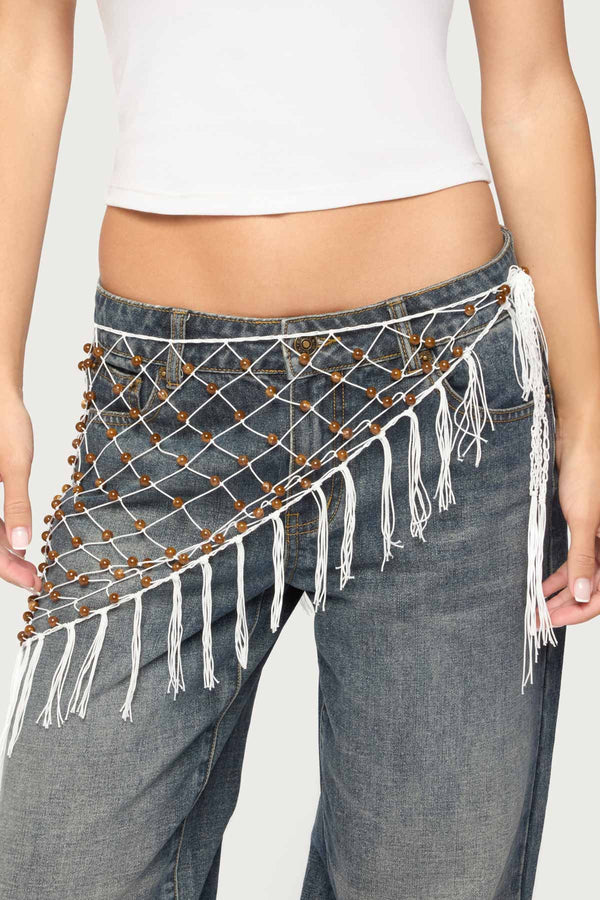 Bead Fringe Waist Scarf