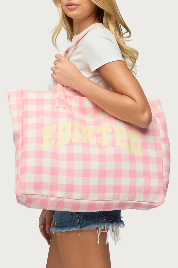 Edikted Gingham Tote Bag