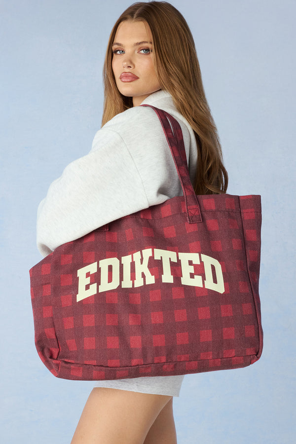 Edikted Gingham Tote Bag view 1