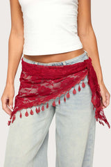 Lover Floral Sheer Lace Waist Scarf
