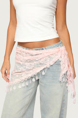 Lover Floral Sheer Lace Waist Scarf