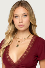 Layered Textured Mixed Chain Necklace