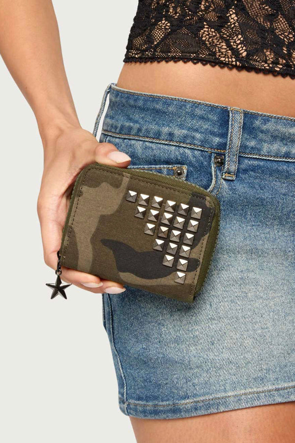 Studded  Camo Wallet