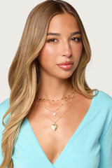 Love Heart Pearly Layered Necklace