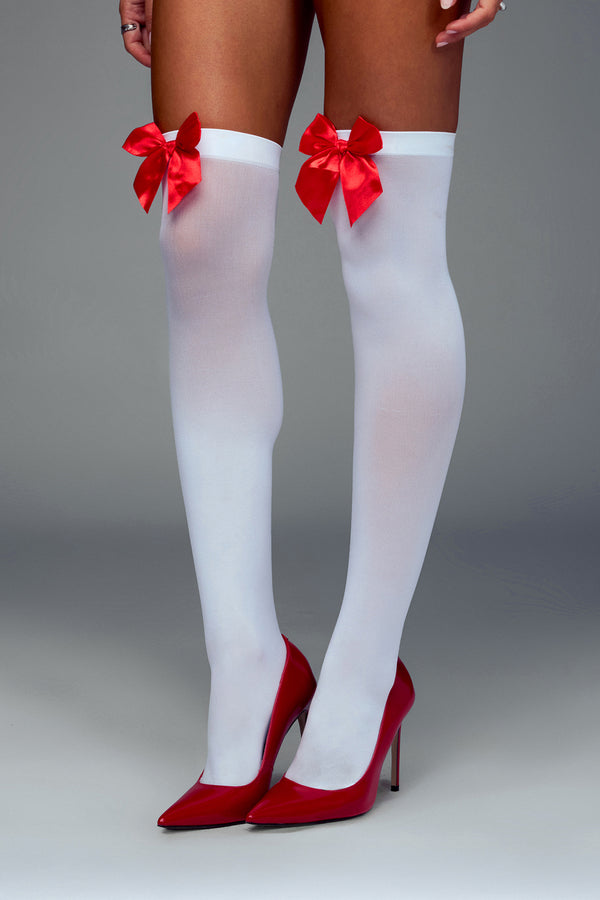 Sweetheart Bow Knee High Socks
